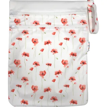 Pytel na pleny Breberky Pytel PUL dvoukomorový - Mák ohníček S