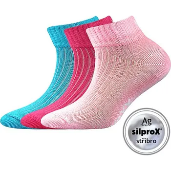 VOXX Ponožky dětské krátké sportovní SETRA prodyšné se stříbrem MIX DÍVČÍ (3 páry) 25-29 109707