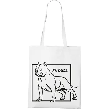 Plátěná taška Pitbull, Barva Bílá, Velikost 40×45 cm, Canvas Nákupní taška Bezvatriko.cz 1018