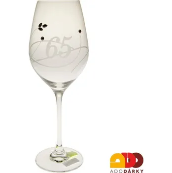 Sklenice Jubilejní sklenice swarovski "65" (Sklenice s číslem zdobená komponenty swarovski)
