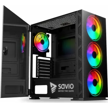 Počítačové chlazení SAVIO PC skříně Prime X1 ARGB Glass Černá