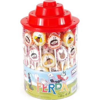 Bonbon Lízátko HORS 10 g FERDA - dóza 150 ks (české roksové lízátko / fruit lollipop / czech product / ondrej sekora´s ferda)