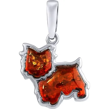 Přívěsek Stříbrný jantarový přívěsek kočka Garfield AAJ713PEN1CG