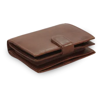 Peněženka Arwel Dámská kožená peněženka se zápinkou - česká výroba; tmavě hnědá