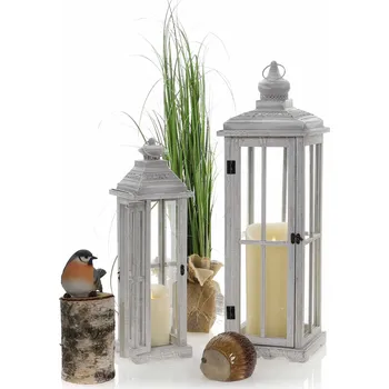 Lucerna Dřevěná lucerna MSL2204GR- 57 cm