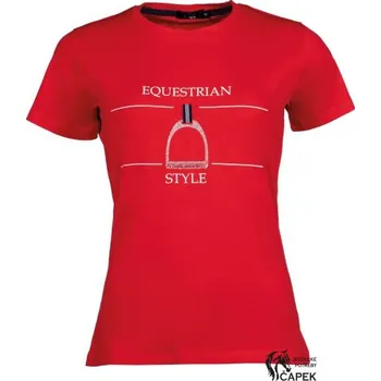 Tričko HKM -EQUINE SPORTS- - Červená - M