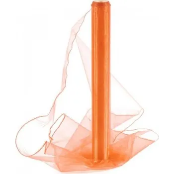 Organza obšitá 40cm/9m - oranžová - 242014