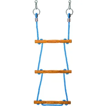 Žebřík Lanový žebřík PP 16 mm, 3 příčky / m, akát, modrý