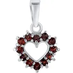 Stříbrný přívěsek SRDCE s pravými granáty SILVEGOB180041