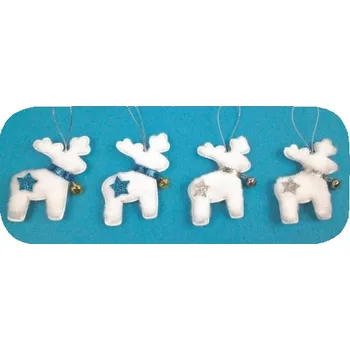 Vánoce Sobi plyšoví 6 cm, 4 ks v sáčku