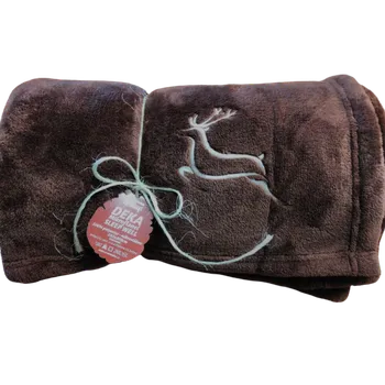 deka Sleep-well Deka z mikroflanelu Sleep-well ® HNĚDÁ -150x200cm, výšivka PRO MYSLIVCE - MEDVĚD