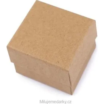 Dárková krabička Přírodní papírová krabička vhodná na šperky, 5x5cm, balení 24 ks