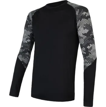 Pánské tričko SENSOR MERINO IMPRESS pánské triko dl.rukáv černá/honeycomb Velikost: S