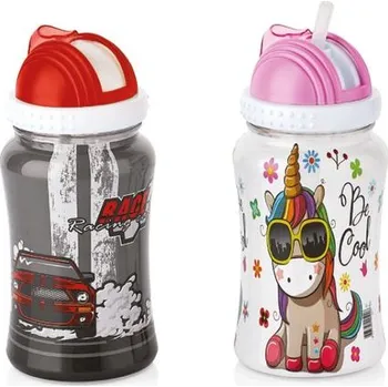 láhev 0,3 l ZUZU, silik.brčko, 2potisky, plast