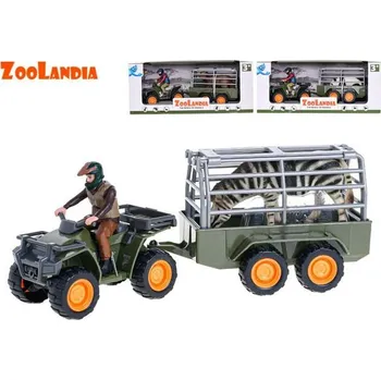 Figurka M.T. Zoolandia panáček na čtyřkolce se zvířátkem v kleci 3druhy Zvířátko: Medvěd