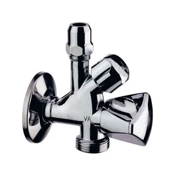 Ventil Rohový ventil 1/2x3/8x3/4, pro připojení pračky nebo myčky, kov RV1316