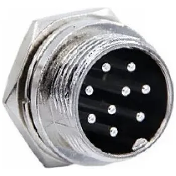 Vývojová deska Konektor 16 mm GX16 - 9 pinů - Samec do panelu