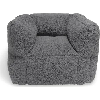 Sedací pytel Křesílko plněné kuličkami z plyšového rouna šedá Jollein