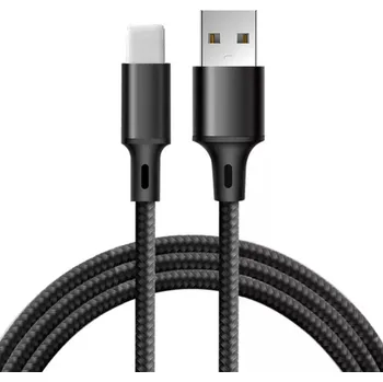 Datový kabel Opletený kabel Lightning 1m pro iPhone/iPad zařízení Barva: Černá