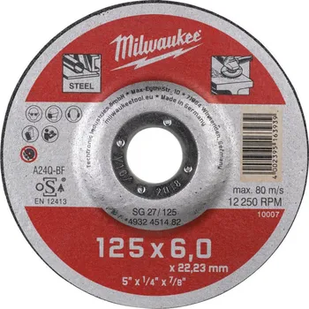 Příslušenství k nářadí MILWAUKEE Brusný kotouč SG27/125, 125X6 - 1ks na kov