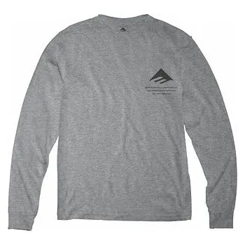 Pánské tričko Emerica pánské tričko Logo Lockup L/S Grey/Heather | Šedá | Velikost M