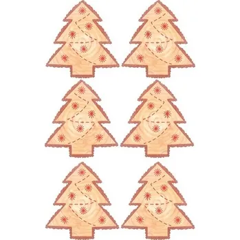 Stromek dřevěný s lepíkem 4,5 cm, 6 ks