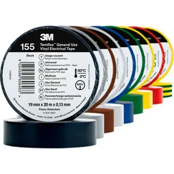 Výstražná páska 3M Temflex 155 izolační páska 3M, 19mm x 20m x 0,13mm Barva: černá