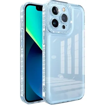 Pouzdro na mobilní telefon Transparentní kryt s diamantovým efektem pro iPhone 11 Pro Max - modrý
