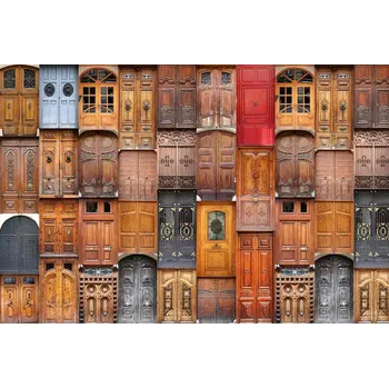 Fototapeta DIMEX | Vliesová fototapeta Dveře z Valencie MS-5-0788 | 375 x 250 cm| vícebarevná, červená, hnědá + Vliesová fototapeta na stěnu DIMEX Dveře z Valencie MS50788 v rozměru 375 x 250 cm + lepidlo zdarma