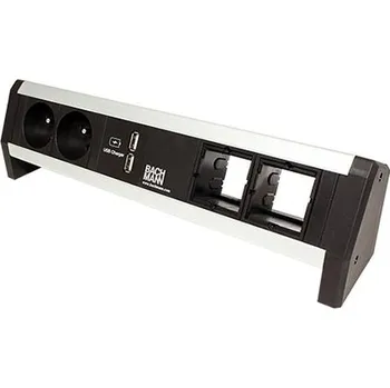 BACHMANN Systém DESK 1, 2x zásuvka CZ, zdroj (2x USB), 2x volné (902.0562) - 19.07.0107