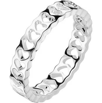 Prsten Šperky4U Ocelový prsten se srdíčky - velikost 57 - OPR1914-57