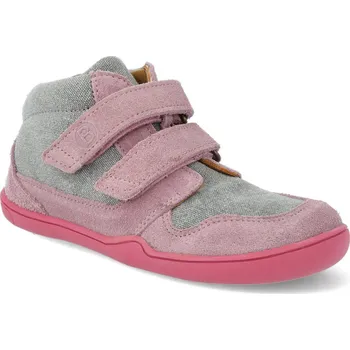 Dívčí obuv Barefoot dětské kotníkové boty bLIFESTYLE - Loris velcro altrose růžové Velikost: 28