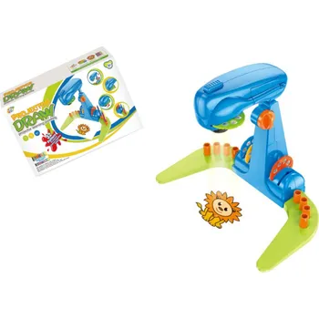 Yima Toys Projektor na kreslení s 32 šablonami a 12 fixy, modrý/zelený