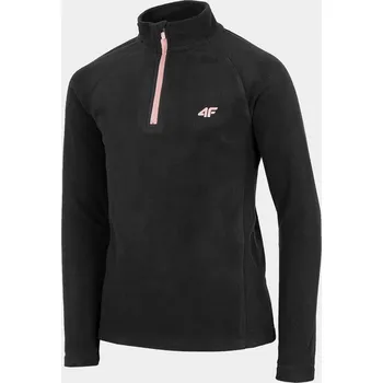 Dívčí tričko 4F HJZ22-JBIDP001 DEEP BLACK Dětské fleecové tričko EU 158/164