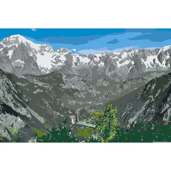 Malování podle čísel - Mont Blanc 2 Velikost: 40x60cm, Rámování: Pouze srolované plátno