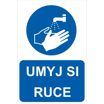 Značení Umyj si ruce ISO 7010 Samolepka PVC A5 (210 x 148 mm)