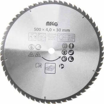 Pilový kotouč Pilový kotouč s SK plátky na dřevo 500x4,0x30mm/60 střídavě šikmé zuby MAGG 9350060 + Dárek, servis bez starostí v hodnotě 300Kč
