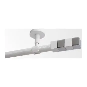 Garnýž Garnýž jednoduchá 19mm biela leskla koncovka Kvadrat