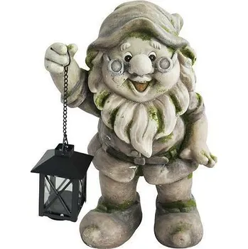 Vánoční dekorace Dekorácia MagicHome Gecco, Trpaslík s lampášikom, magnesia, 24x21x36 cm