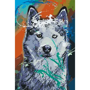 Malování podle čísel - Portrét psa Velikost: 40x60cm, Rámování: Pouze srolované plátno