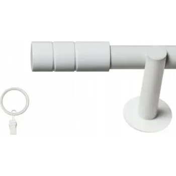 Garnýž Garnýž jednoduchá 25mm bílá matno koncovka Cylinder hladký