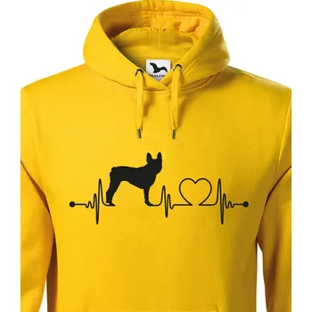 Pánská mikina Pánská mikina Bostonský teriér tep, Barva Žlutá, Velikost M, Canvas Pánská mikina 1347