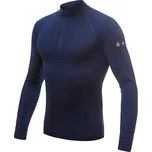 SENSOR MERINO ACTIVE pánské triko dl.rukáv stoják zip deep blue Velikost: L