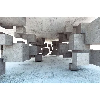 Fototapeta DIMEX | Vliesová fototapeta Abstraktní geometrické pozadí MS-5-2592 | 375 x 250 cm | modrá, bílá, šedá + Vliesová fototapeta na stěnu DIMEX Abstraktní geometrické pozadí MS52592 v rozměru 375 x 250 cm + lepidlo zdarma