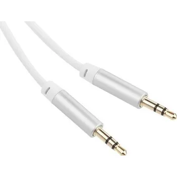 Audio kabel Kabel GoGEN JACK300MM02 3,5mm, 3m, pozlacené konektory - bílý