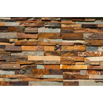 Fototapeta DIMEX | Vliesová fototapeta Barevné kamenné obklady MS-5-2367 | 375 x 250 cm| oranžová, hnědá, šedá + Vliesová fototapeta na stěnu DIMEX Barevné kamenné obklady MS52367 v rozměru 375 x 250 cm + lepidlo zdarma