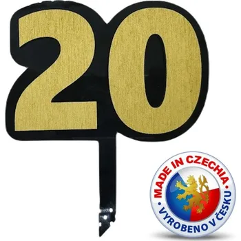 Jedlá dekorace na dort VypálímTi.cz 3D Zápich do dortu - Jubilejní 20