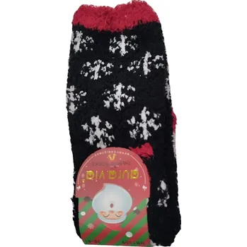 Pánské ponožky AURA. VIA Vánoční termo chlupaté ponožky VLOČKY černé, vel. 38/41