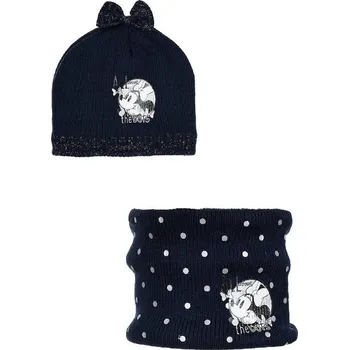 Čepice Modrý set čepice a nákrčníku Minnie D000MNG7000052 Velikost: 52
