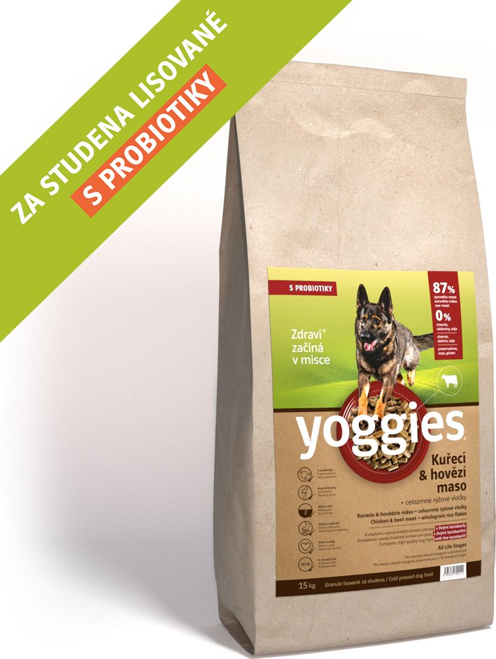 Yoggies kuřecí a hovězí maso 15kg